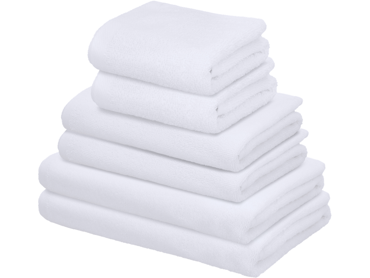 Baltų Livarno Frottéset rankšluosčių krūva