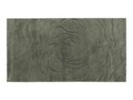 Grey bath mat with a carved rose pattern