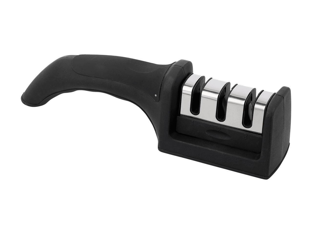 Affilacoltelli manuale nero con tre fessure per affilare