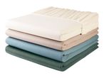 Neutral-toned fitted sheets.