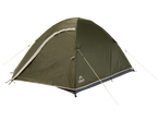 CRIVIT Camping Tent in olive green with white and grey accents, set up against a black background.