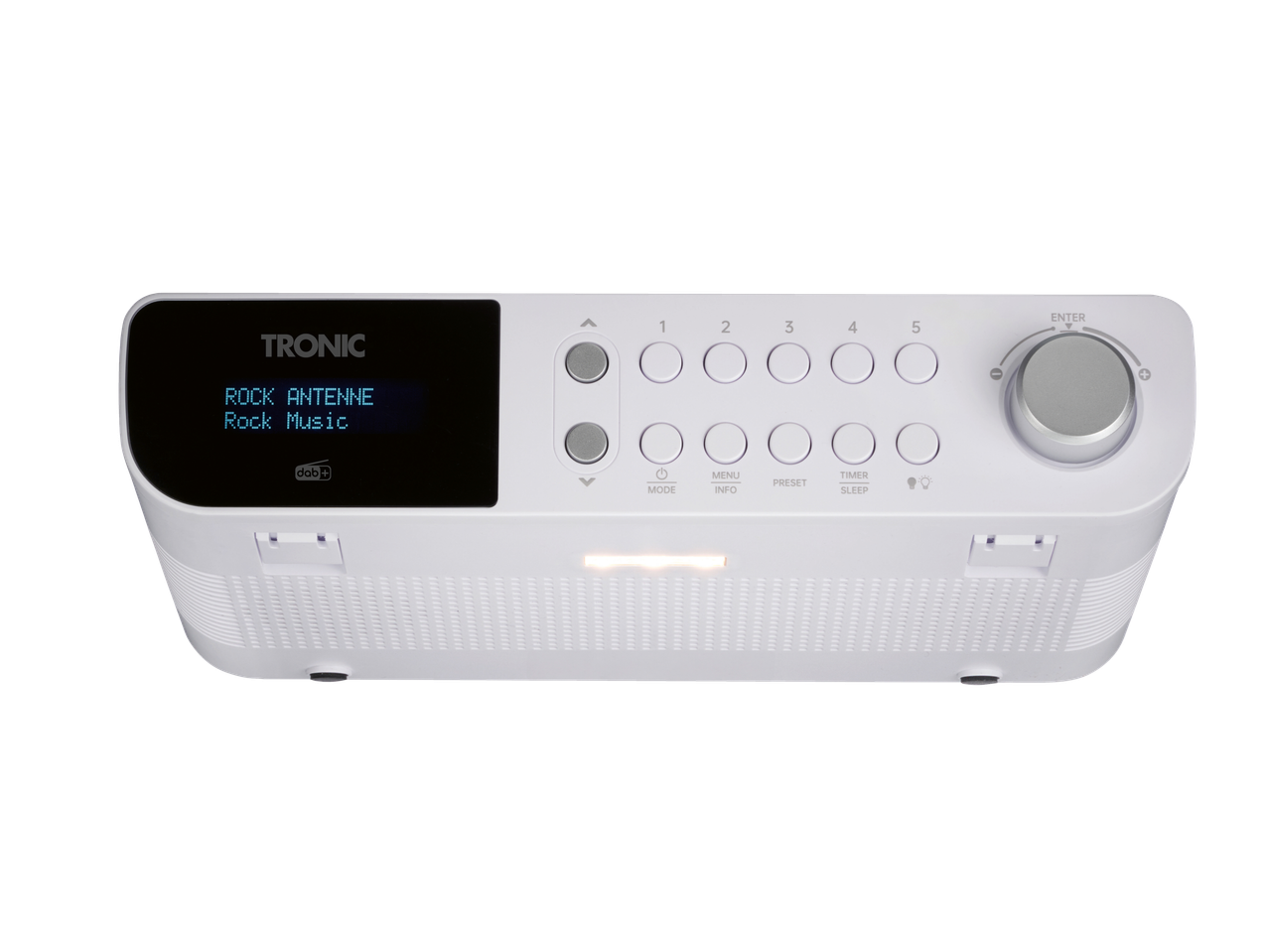 Tronic® kuhinjski radio sa DAB+ ekranom i kontrolnim dugmadima.