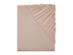 Light pink jersey fitted sheet.