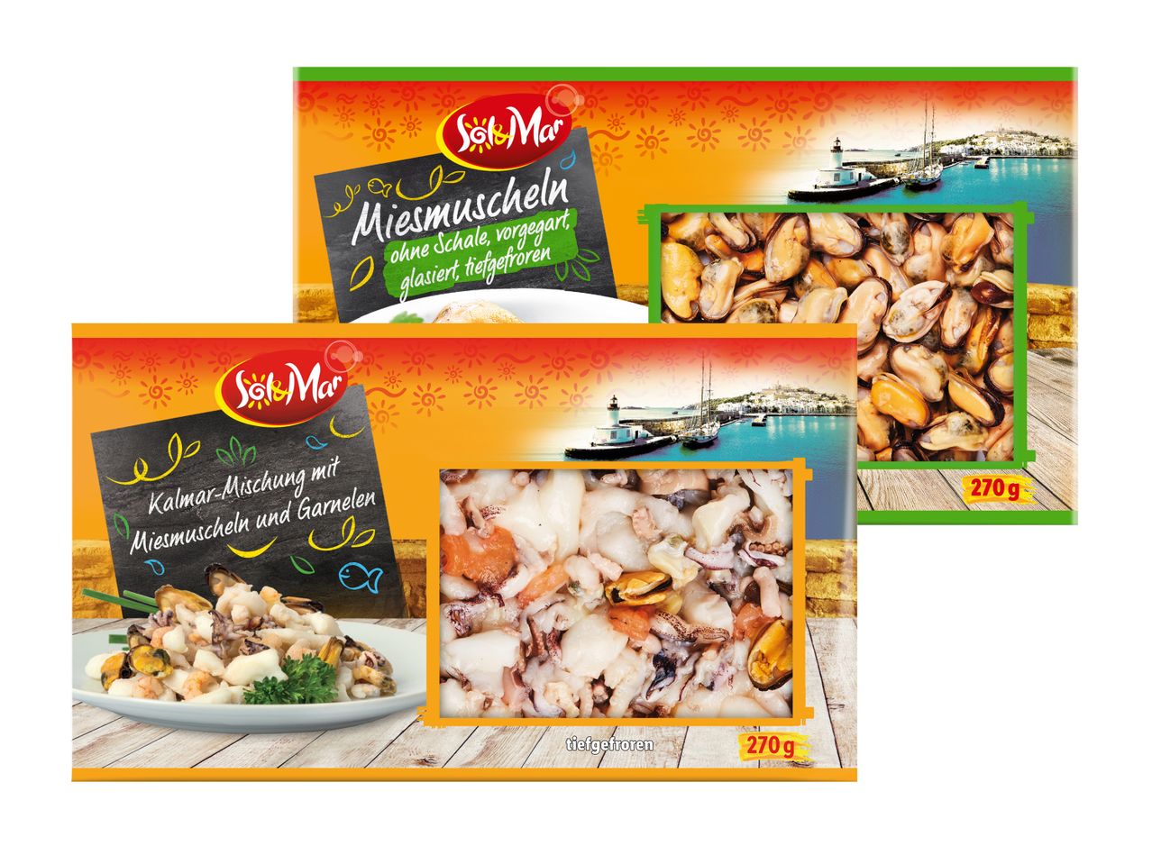 Sol&Mar tiefgekühlte Miesmuscheln und Meeresfrüchtemix.