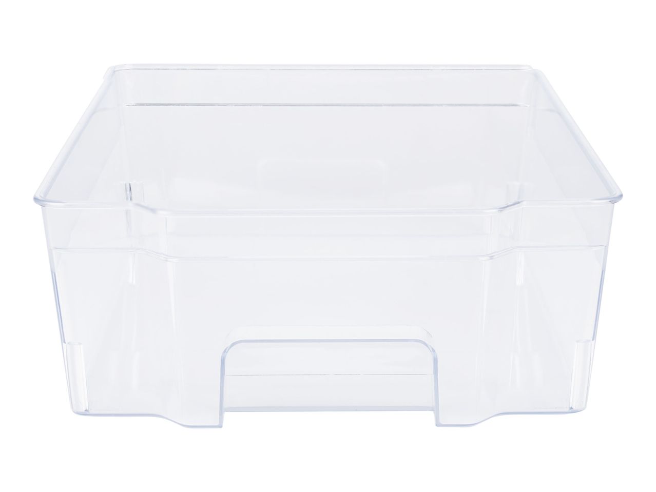 Clear plastic refrigerator container.