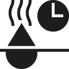 Symbol für schnelltrocknend mit Dampf und Uhr.