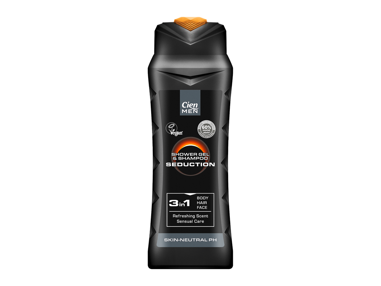 Cien Men Seduction tusfürdő és sampon: 3 az 1-ben, vegán.