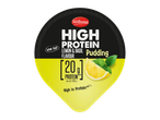 Milbona High Protein Pudding Citron & Basilic avec 20g de protéines par pot, faible en gras.