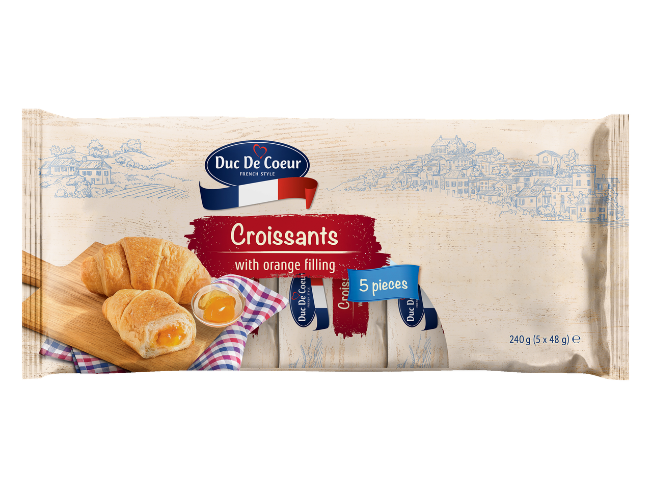 Duc De Coeur croissants met sinaasappelvulling (5 stuks).