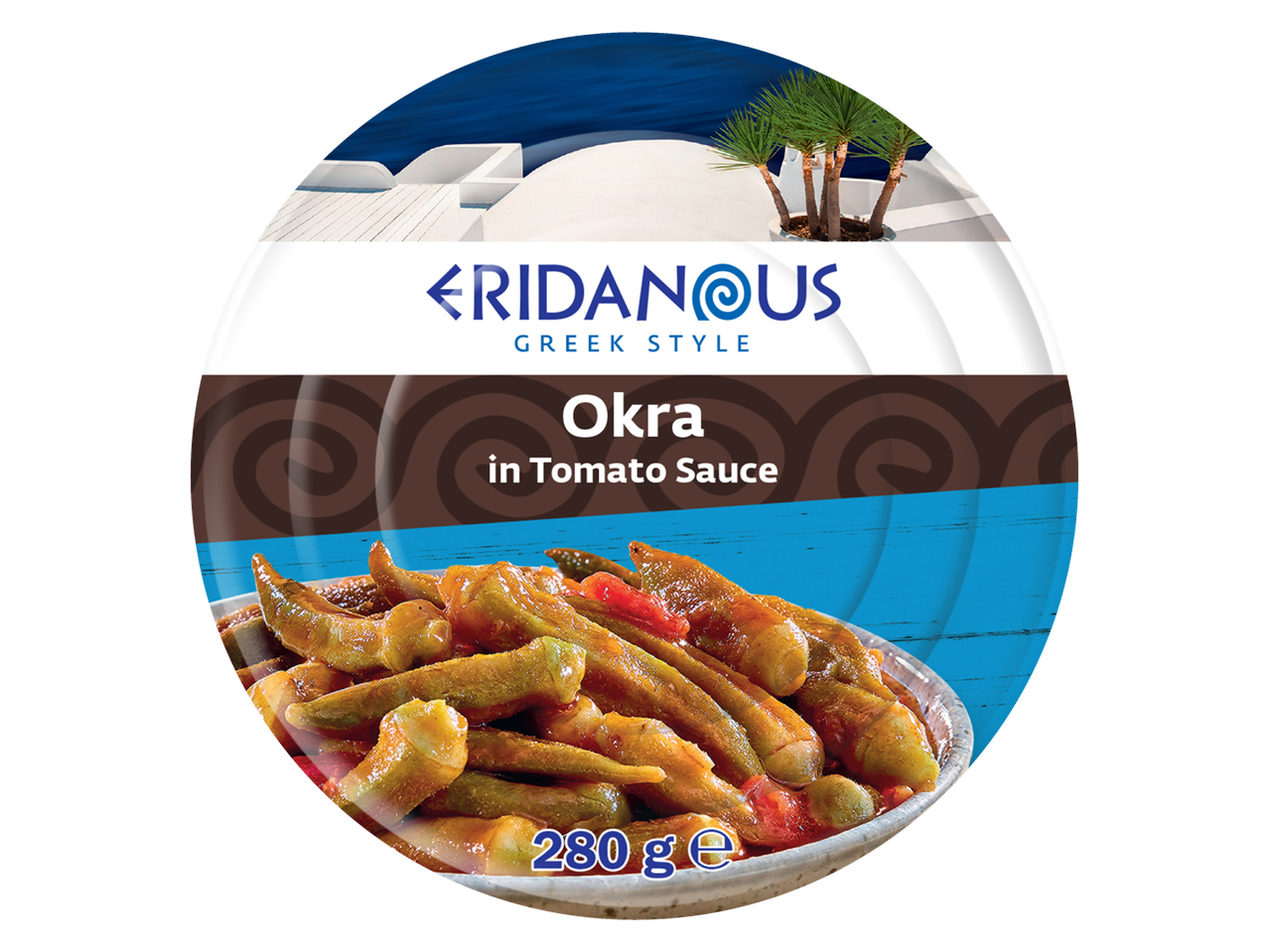 Okra Eridanous în sos de roșii, stil grecesc.