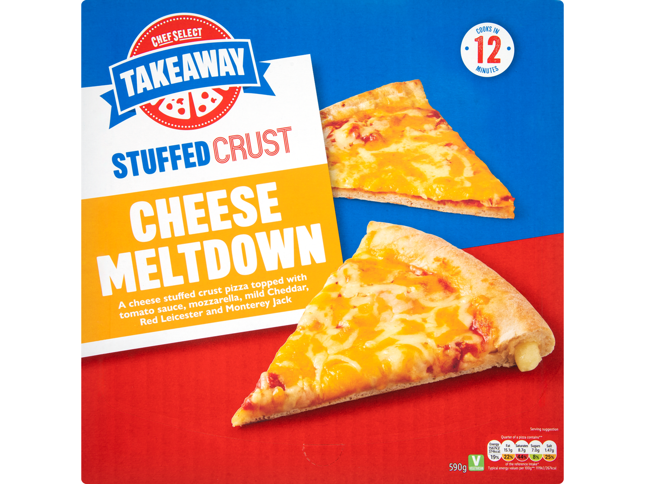 Go to full screen view: Chef Select Stuffed Crust Cheese Feast Pizza - Image 1