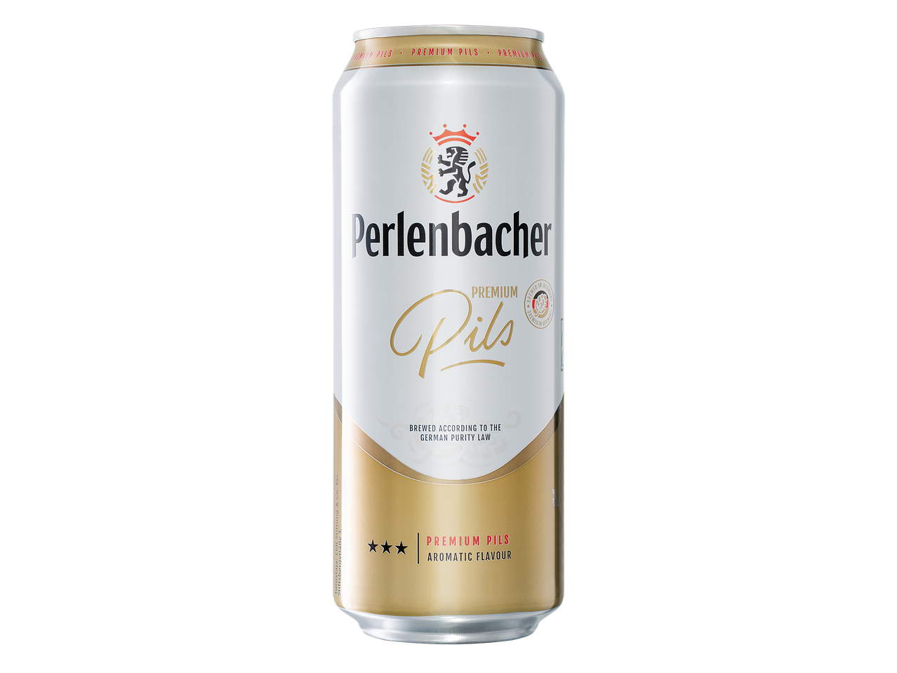 Кенче бира Premium Pils с надпис „Brewed according to the German Purity Law“