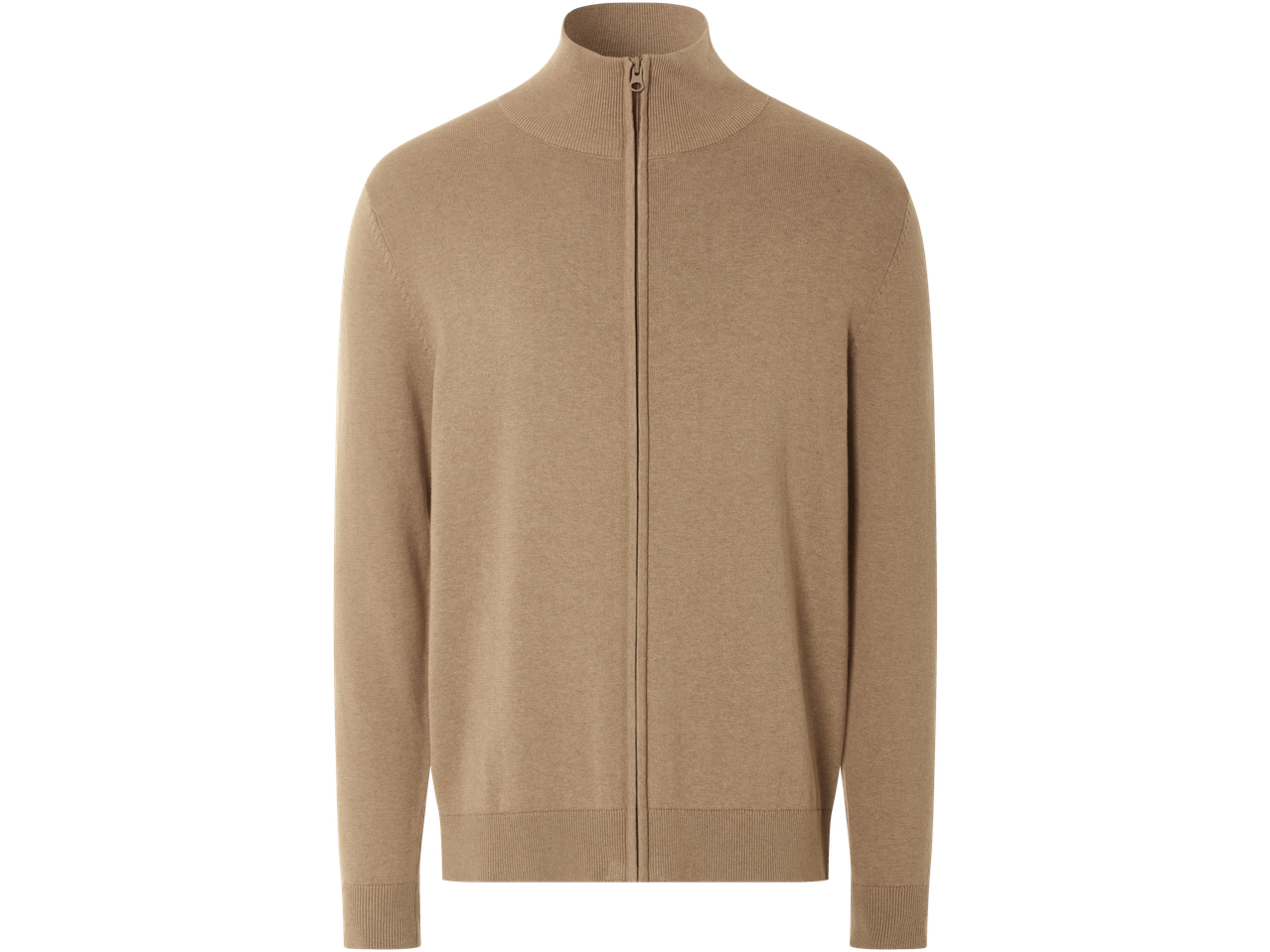 Beige herrtröja med dragkedja.