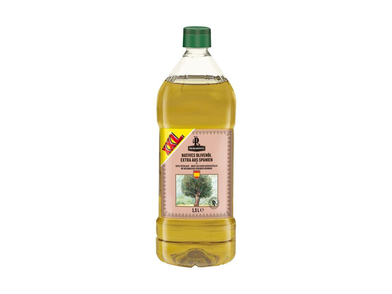 Amphora Olivenöl in einer Plastikflasche.