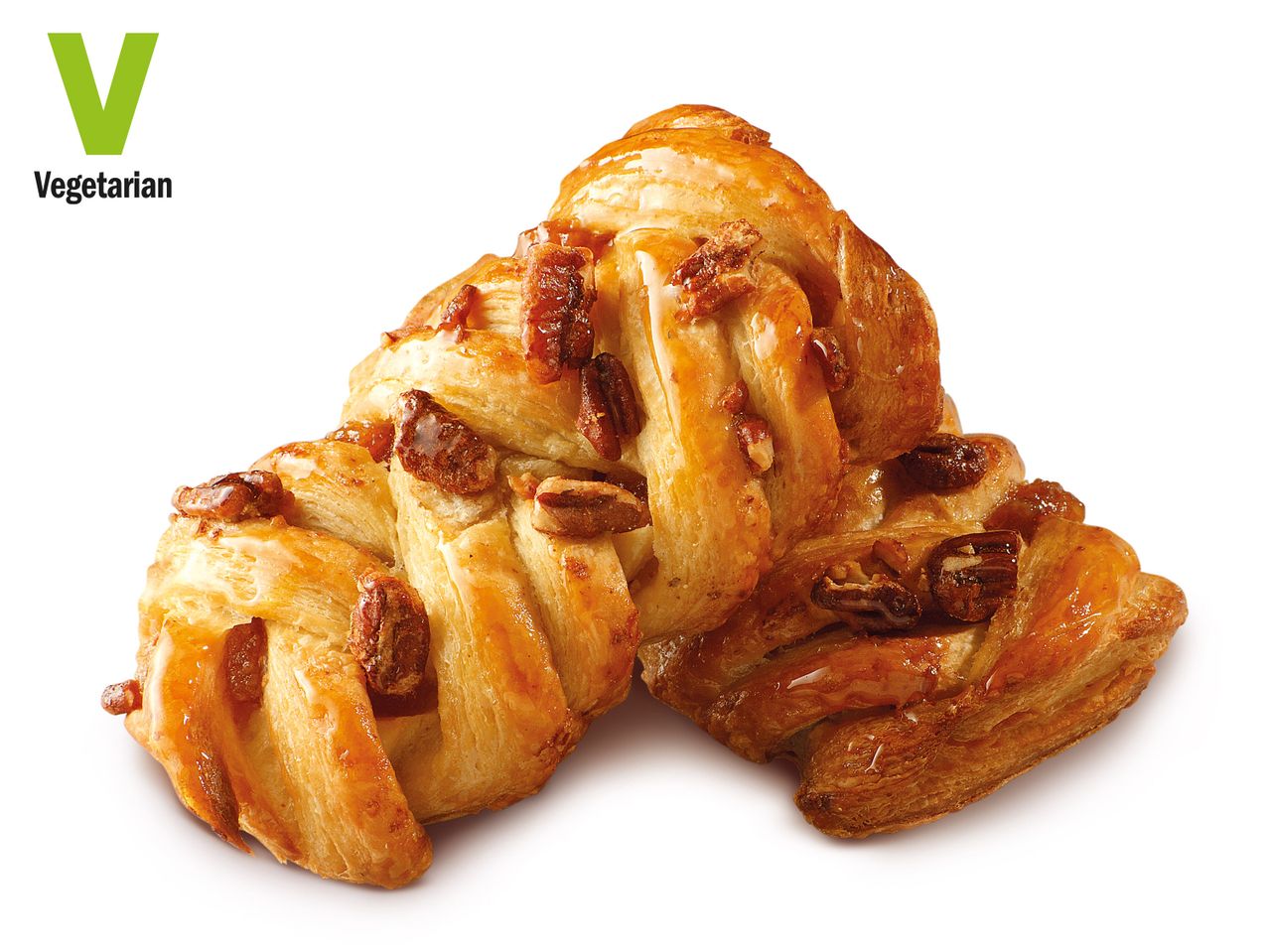 Vegetarian pecan and caramel pastries.