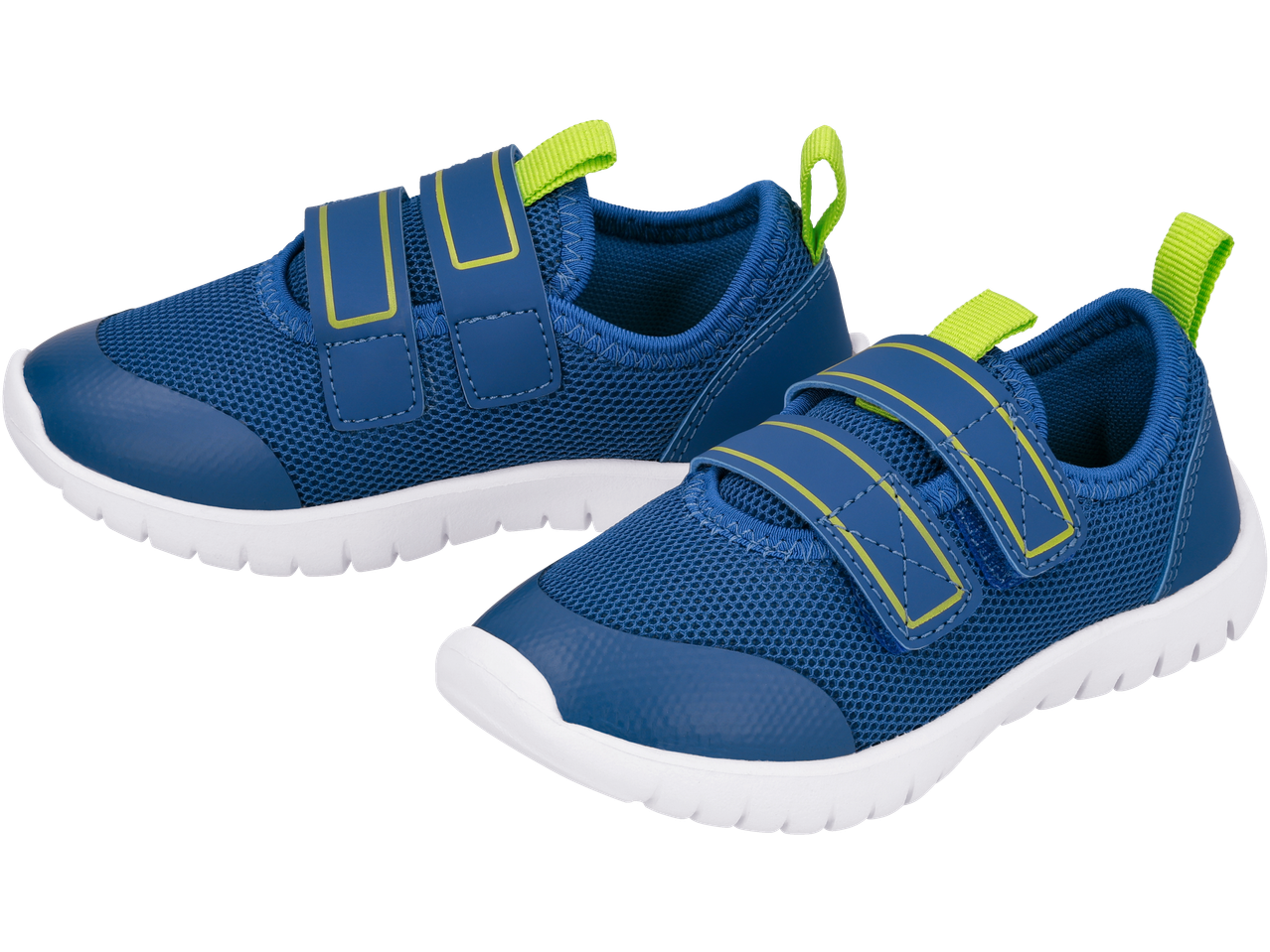 Μπλε αθλητικά παπούτσια LUPILU με πράσινες λεπτομέρειες και κλείσιμο με σκρατς.