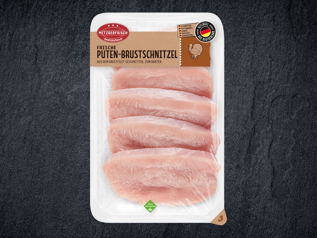 Metzgerfrisch Putenbrustschnitzel im Pack.
