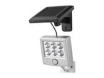 Solar-powered LED wall light with motion sensor and adjustable solar panel