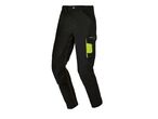 Pantaloni da lavoro neri con cuciture e dettagli verde neon