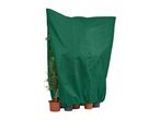 Green winter plant protection cover over potted plants