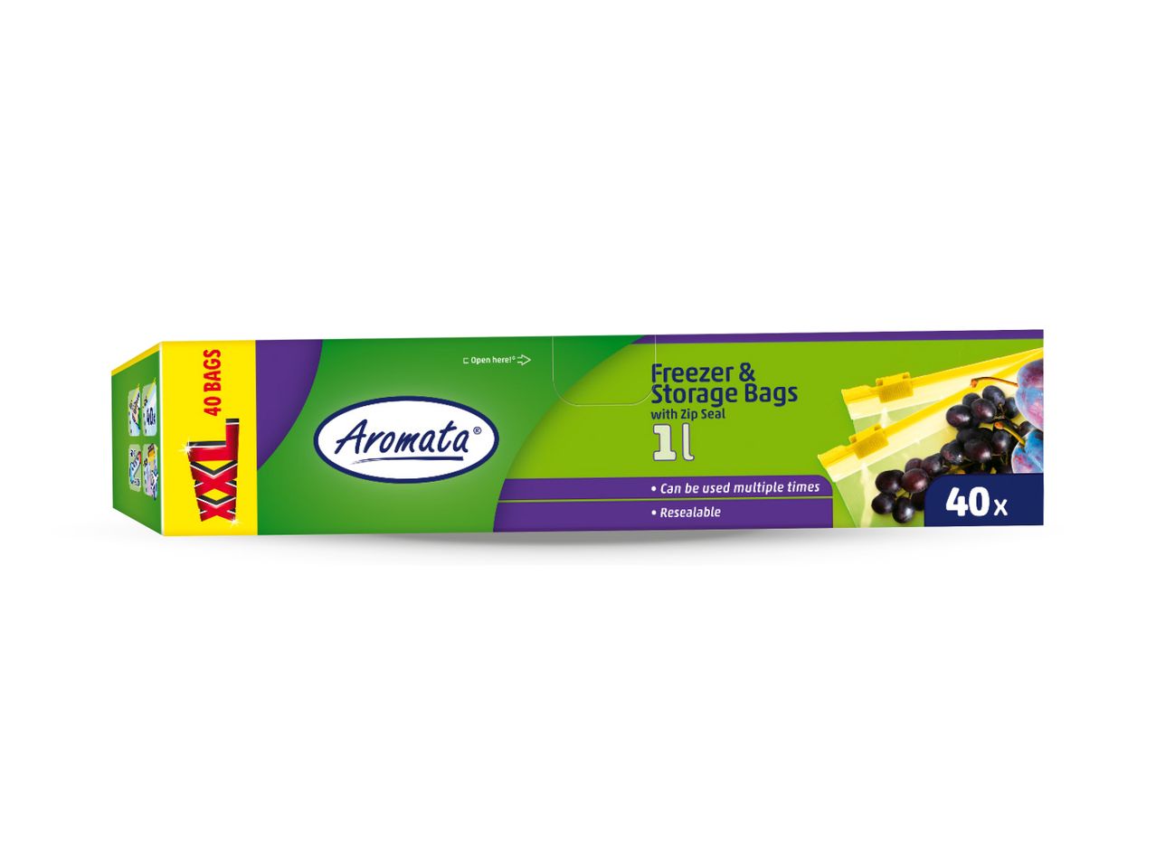 Kutija za zamrzavanje i skladištenje vrećica s patentnim zatvaračem marke Aromata, 40 komada.