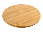 Round bamboo cutting board.