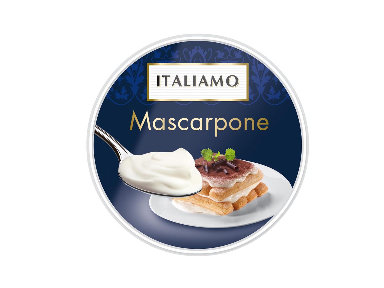 Italiano mascarpone sajt egy tiramisu szelettel.