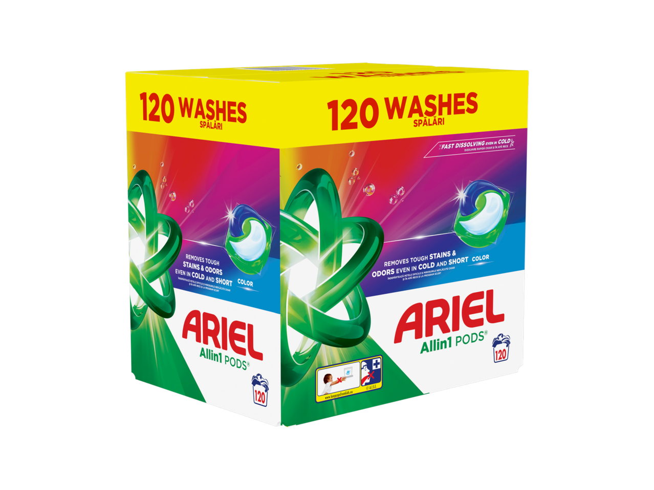 Ariel Allin1 PODS deterdžent za veš u pakovanju od 120 pranja, uklanja mrlje i mirise.