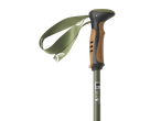 Bastão de trekking CRIVIT de alumínio com pega de cortiça e alça verde.