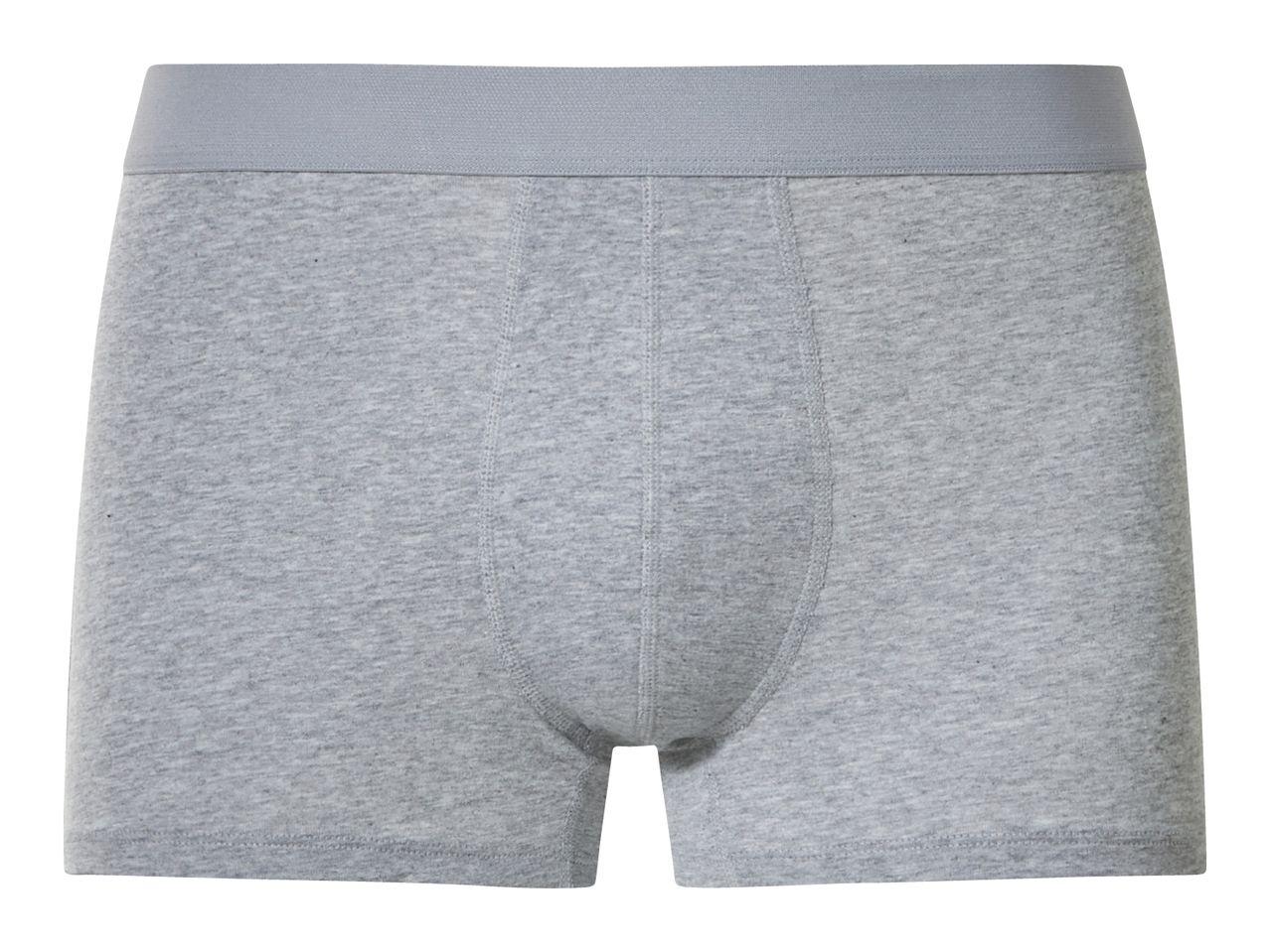 Grey men's boxer briefs with a light grey waistband