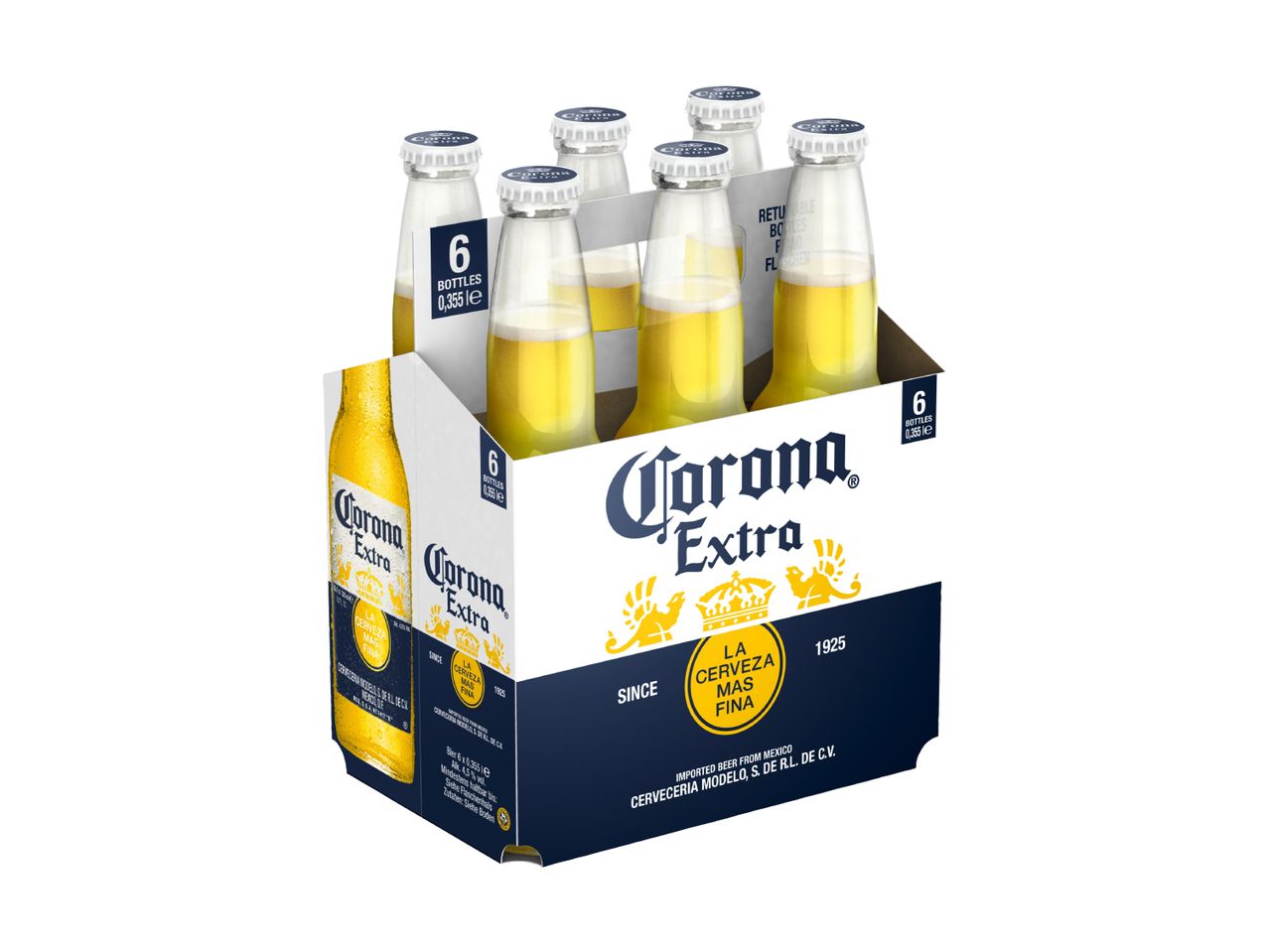 Sechserpack Corona Extra Bier.