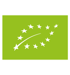 EU organski logo: bijeli list od zvijezda na zelenoj pozadini.