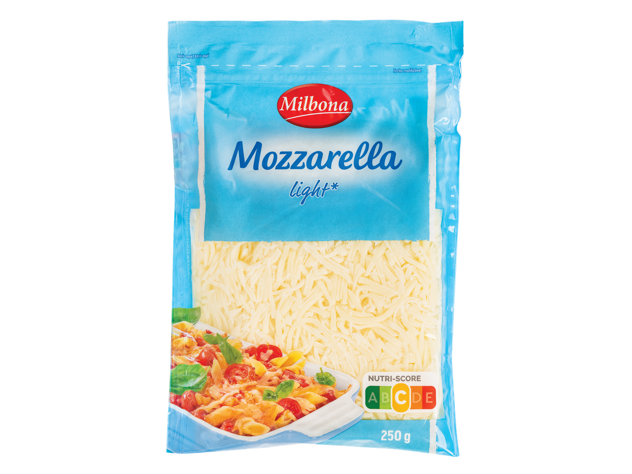 Mozzarella Milbona light ralada.