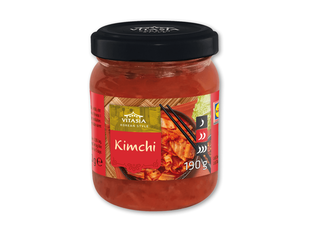 Krukke med kimchi i koreansk stil, 190 g.