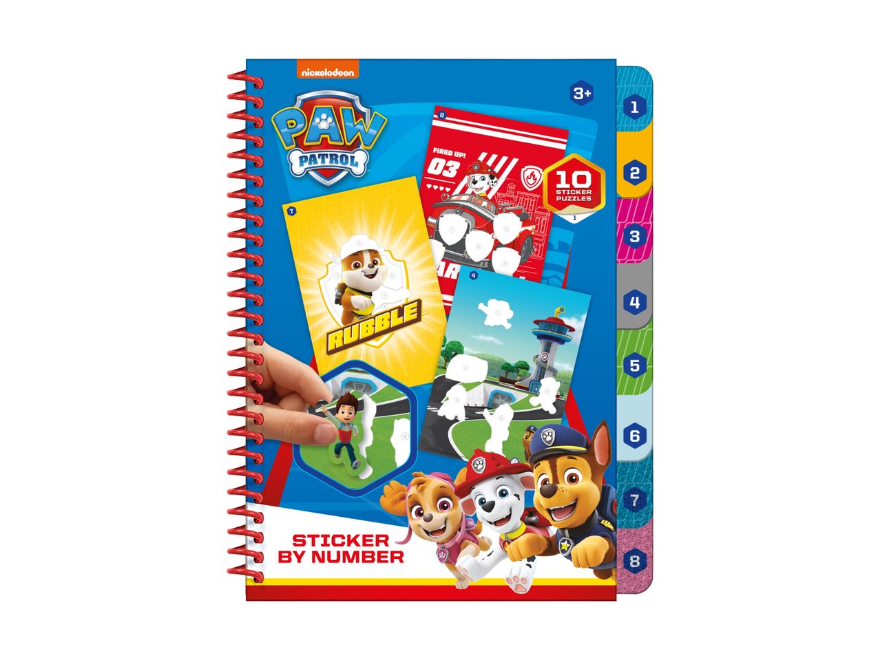 Klistermærkebog med Paw Patrol-tema, 10 klistermærkepuslespil og figurer.