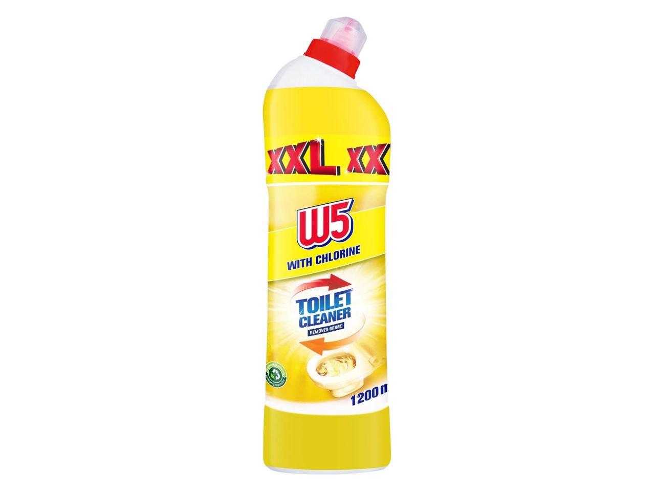 W5 XXL klóros WC-tisztító, 1200 ml-es kiszerelésben