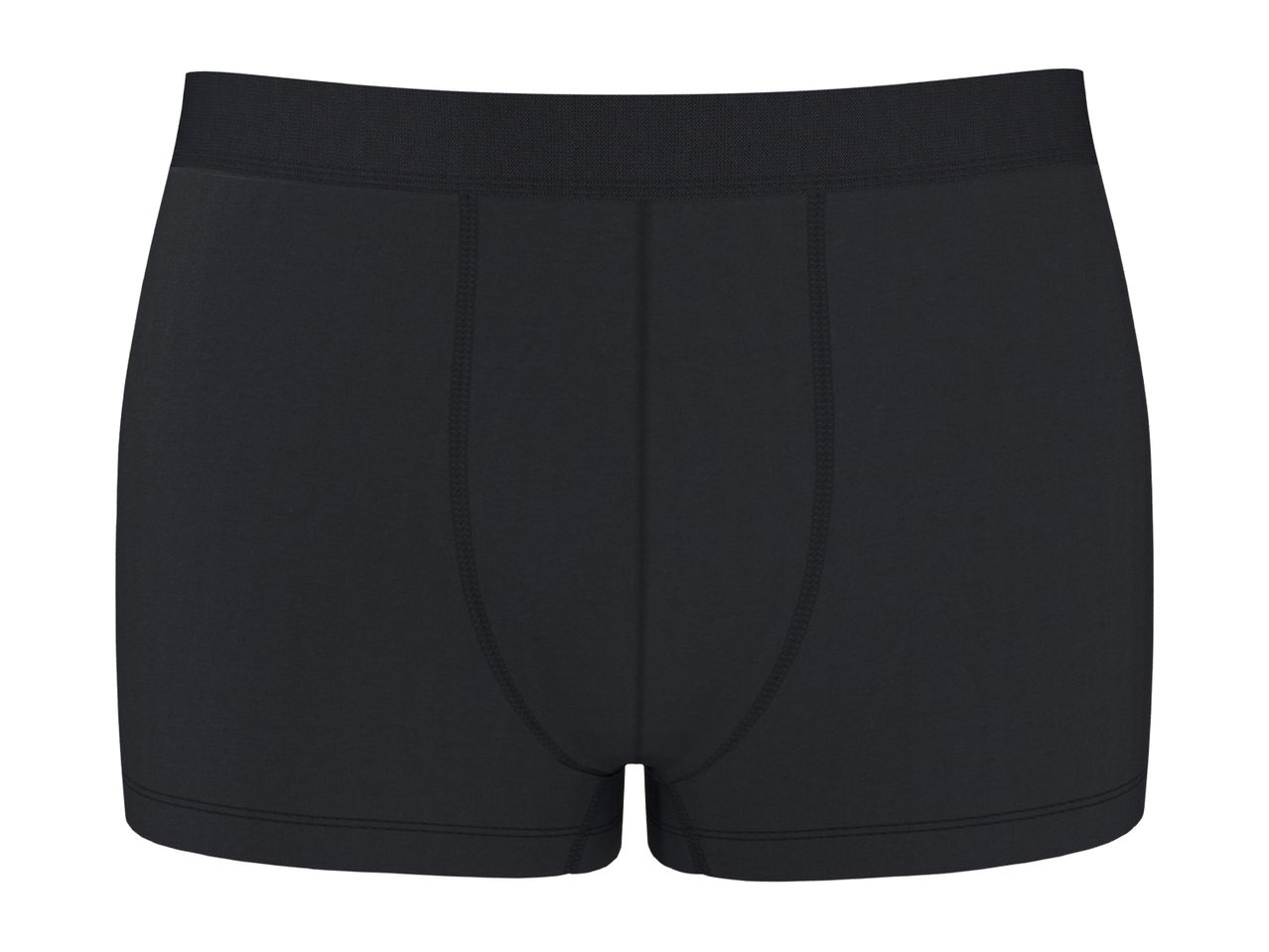 Black men's boxer briefs with a wide elastic waistband.