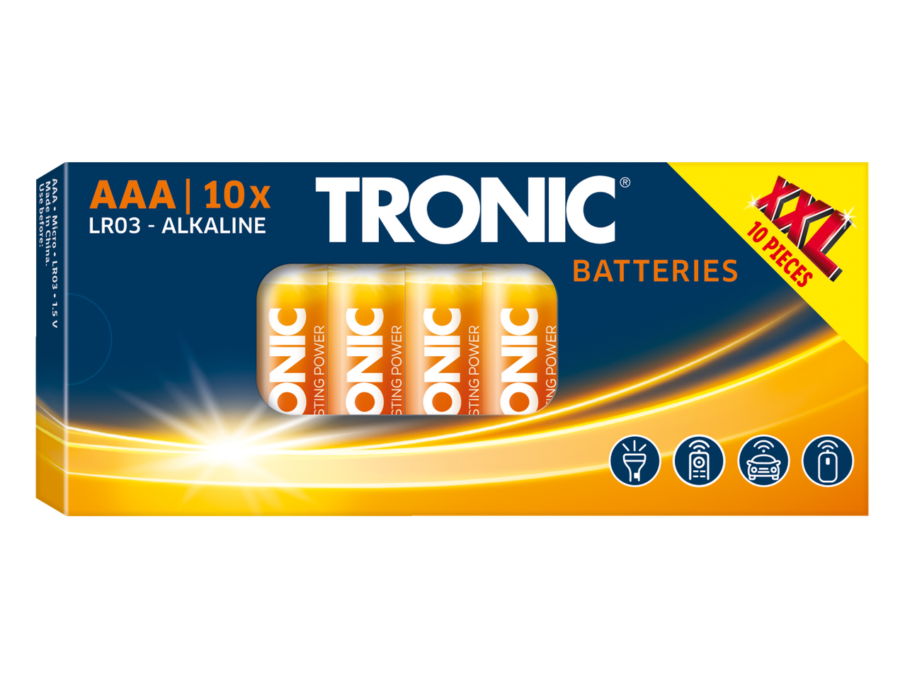 Paquet de 10 piles alcalines AAA Tronic