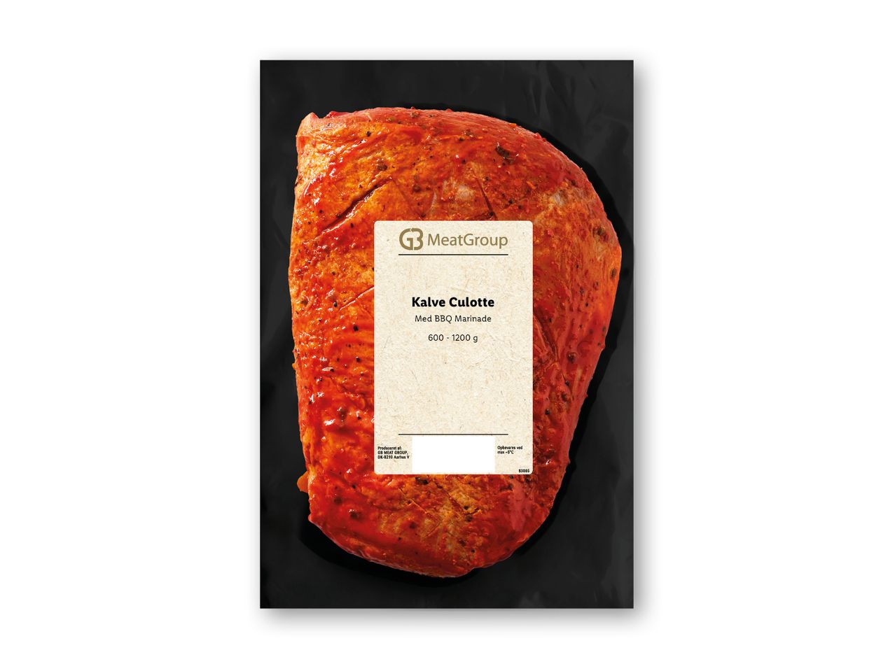 MeatGroup kalve culotte med BBQ marinade (600-1200g).
