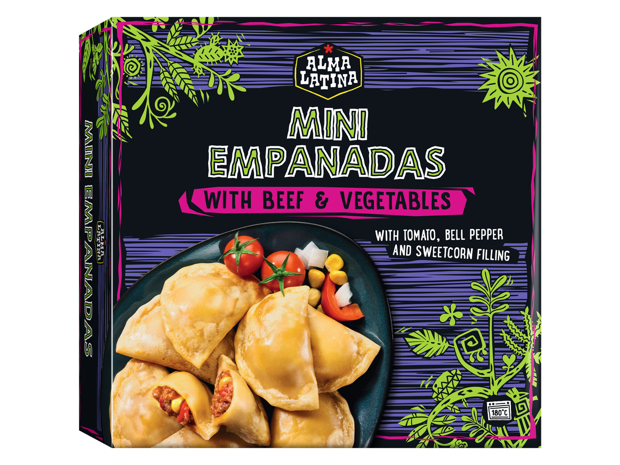 Alma Latina mini empanadas with beef & vegetables.