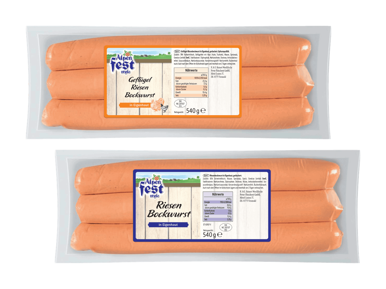 Zwei Packungen Frikadellen von Wiesenhof.