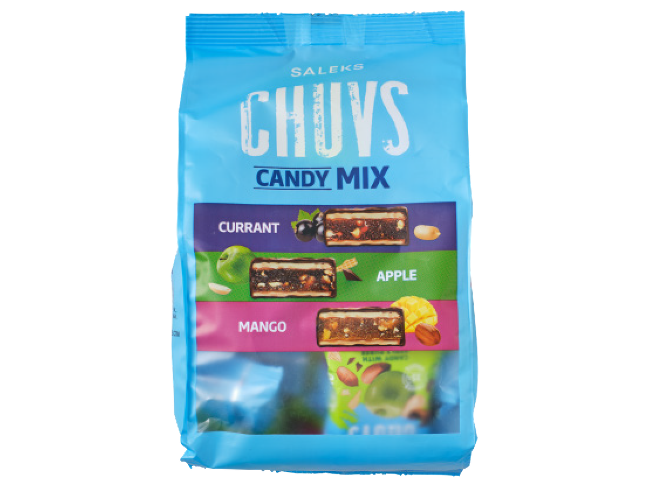 Saleks Chuvs konfekšu maisījums ar upeņu, ābolu un mango garšu.