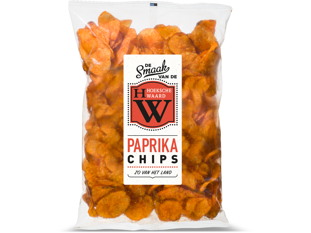 Een zak paprikachips van De Hoeksche Waard.