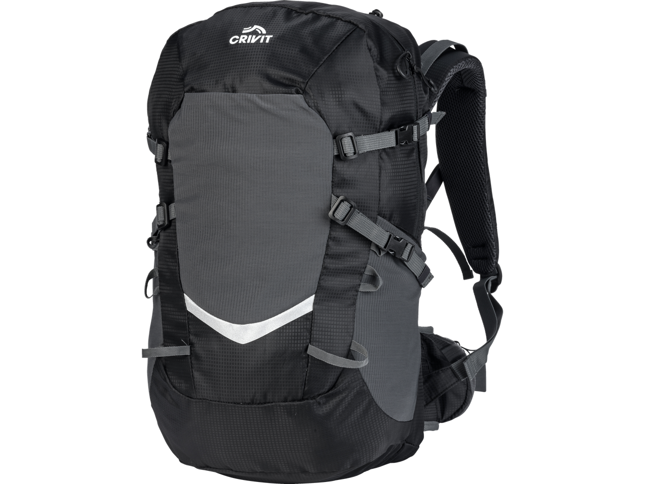 Melns Crivit pārgājienu mugursoma.