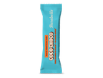 Een zachte proteïnebar met kokos- en chocoladesmaak in een lichtblauwe verpakking.
