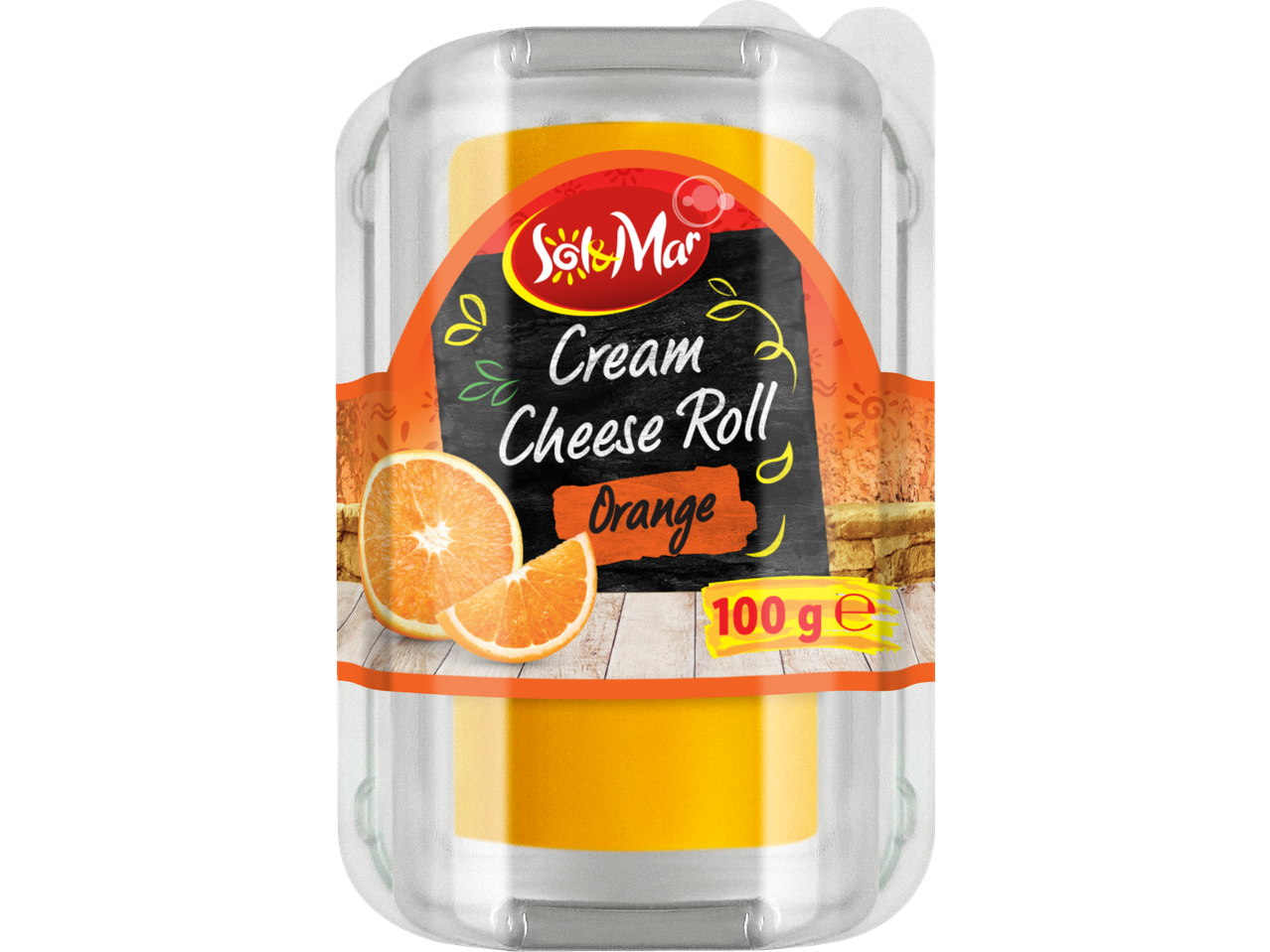 Rulou de cremă de brânză Sol&Mar cu aromă de portocală, 100g