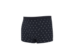Boxers azul-marinho com padrão de âncoras brancas.