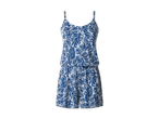 Blauer und weißer Playsuit mit Blattmuster