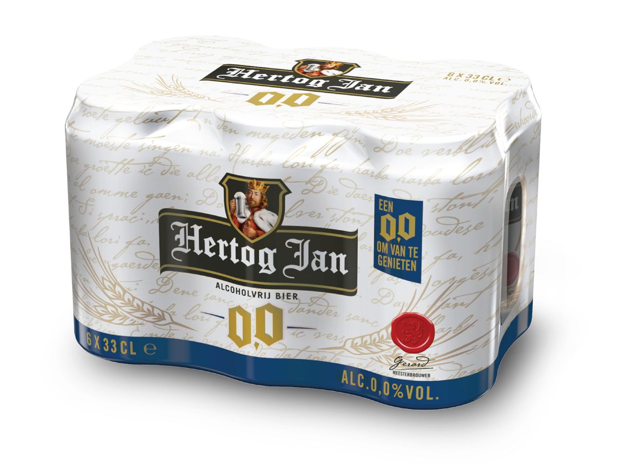 Hertog Jan 0.0% alcoholvrij bier, 6-pack blikjes