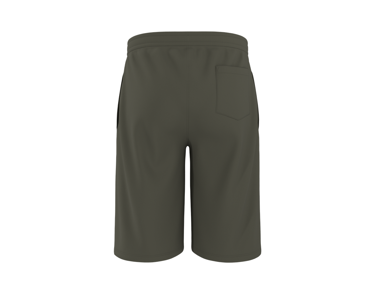 Muške kratke hlače ESMARA MEN u maslinasto zelenoj boji, stražnji pogled.